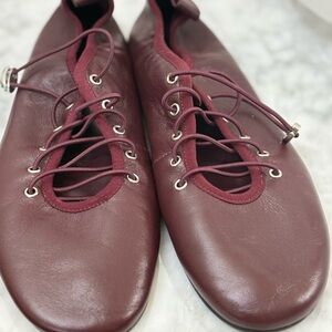 Zara Ballerina shoes Burgundyy